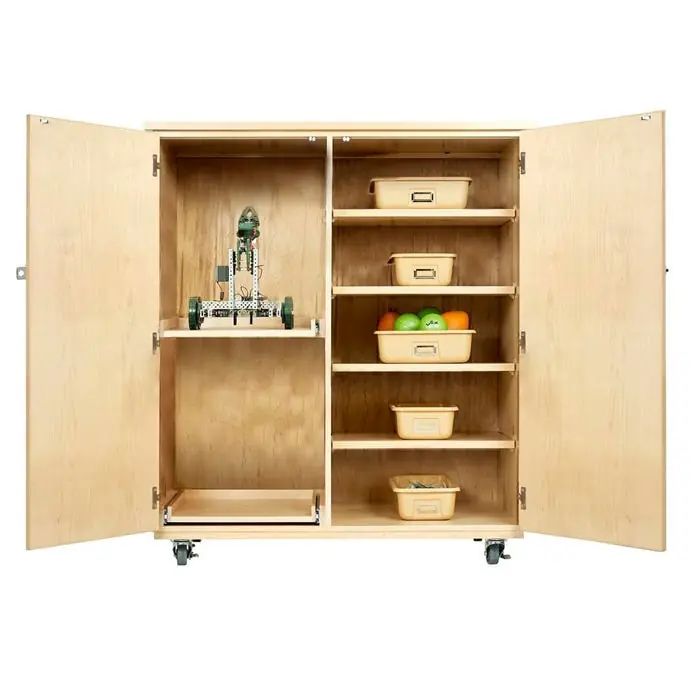Diversified Woodcrafts Robotics Storage Cabinet with 2 Locking Doors and 2 Drawers, 50 x 24 x 53 Inches Money Back Guarantee